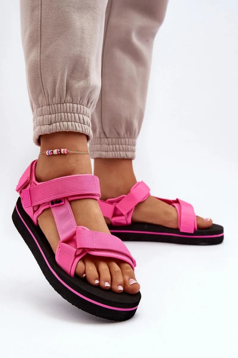 Hot Lee Cooper Damskie Sandały Na Platformie LCW-24-05-2750L Fuksja Różowy