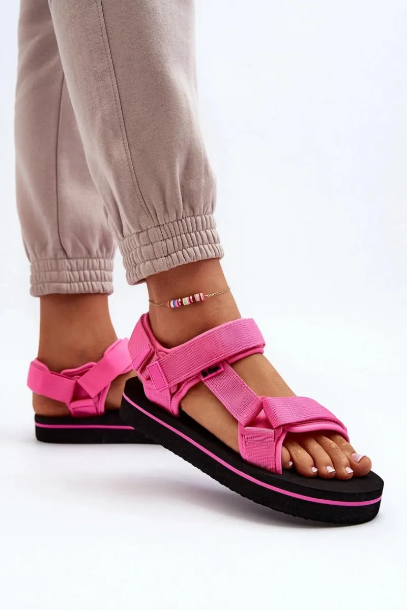 Hot Lee Cooper Damskie Sandały Na Platformie LCW-24-05-2750L Fuksja Różowy