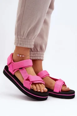 Hot Lee Cooper Damskie Sandały Na Platformie LCW-24-05-2750L Fuksja Różowy