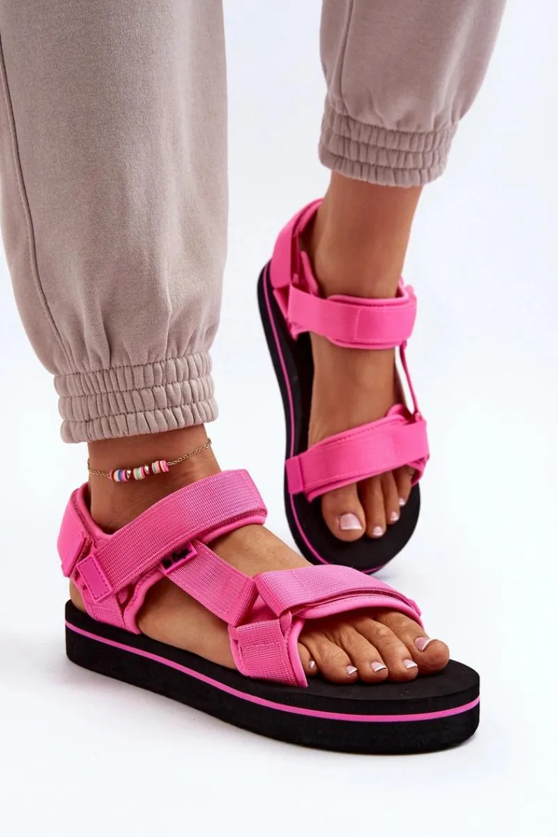 Hot Lee Cooper Damskie Sandały Na Platformie LCW-24-05-2750L Fuksja Różowy