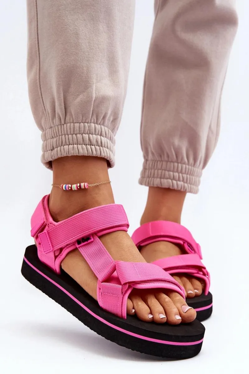 Hot Lee Cooper Damskie Sandały Na Platformie LCW-24-05-2750L Fuksja Różowy