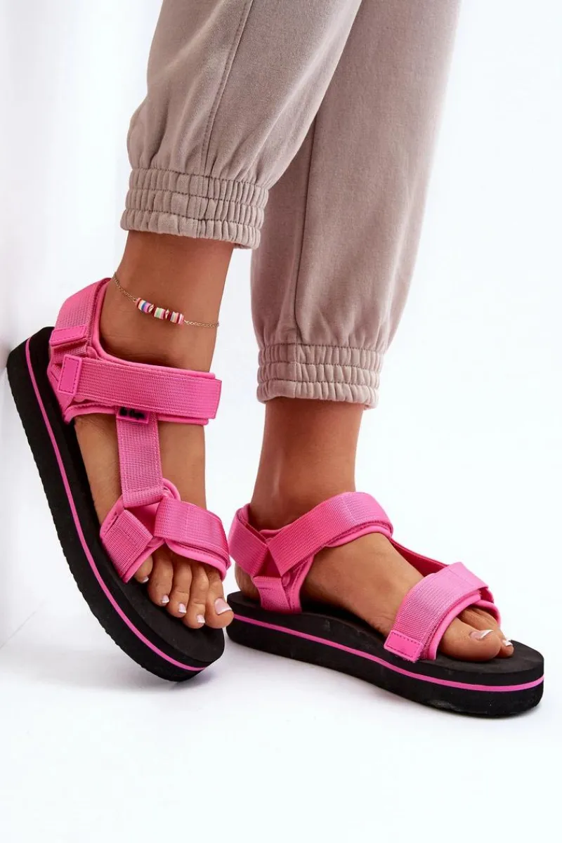 Hot Lee Cooper Damskie Sandały Na Platformie LCW-24-05-2750L Fuksja Różowy