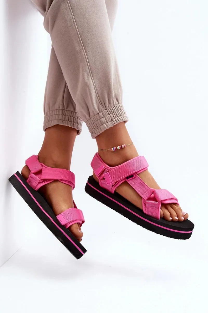 Hot Lee Cooper Damskie Sandały Na Platformie LCW-24-05-2750L Fuksja Różowy