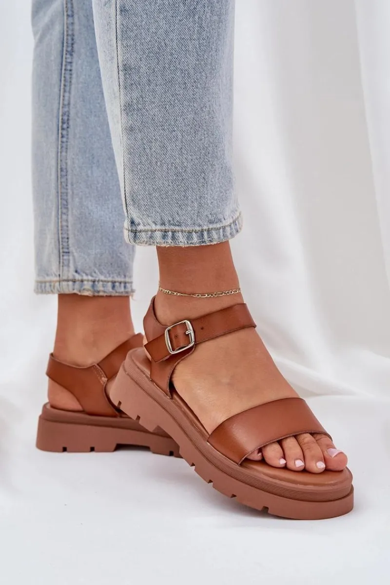 Best Boto Damskie Sandały Na Platformie Camel Evaretha