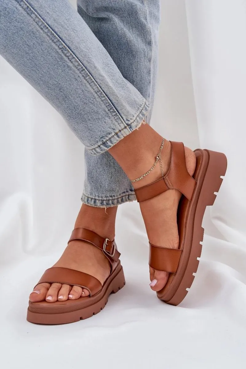 Best Boto Damskie Sandały Na Platformie Camel Evaretha