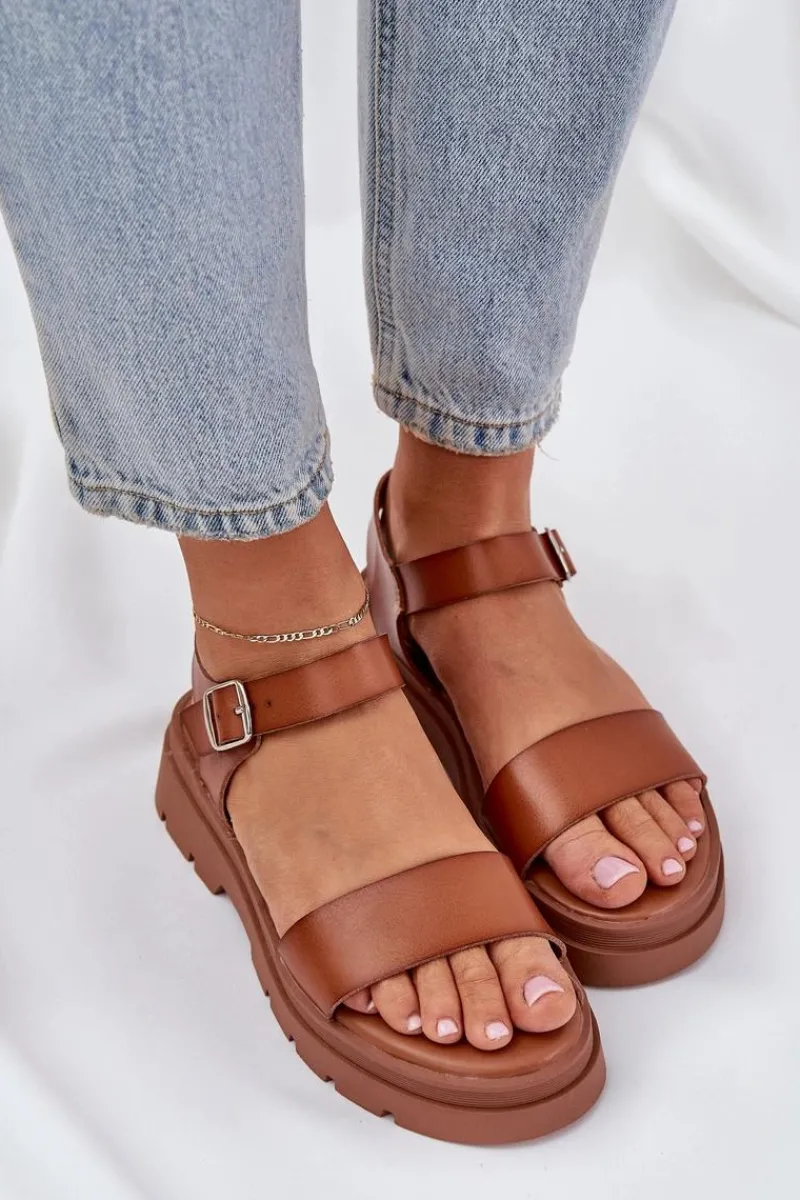 Best Boto Damskie Sandały Na Platformie Camel Evaretha