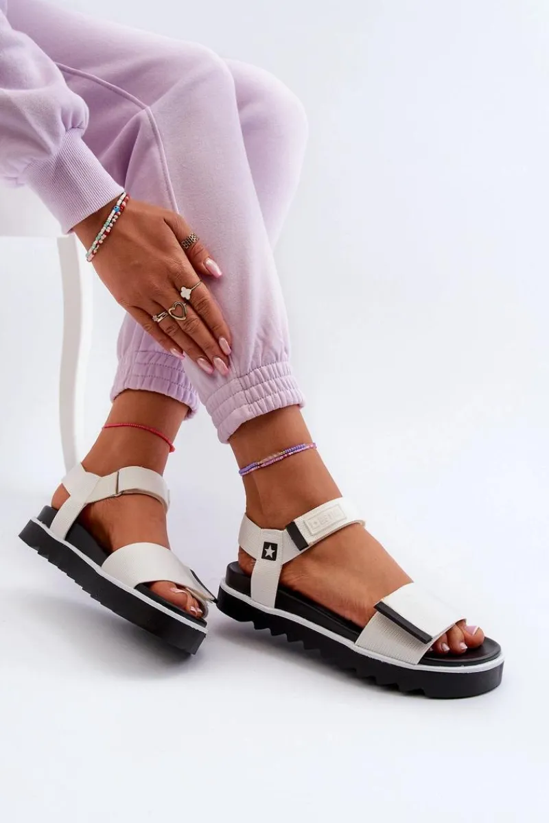 Sale Big Star Shoes Damskie Sandały Na Platformie Big Star NN274777 Białe Biały