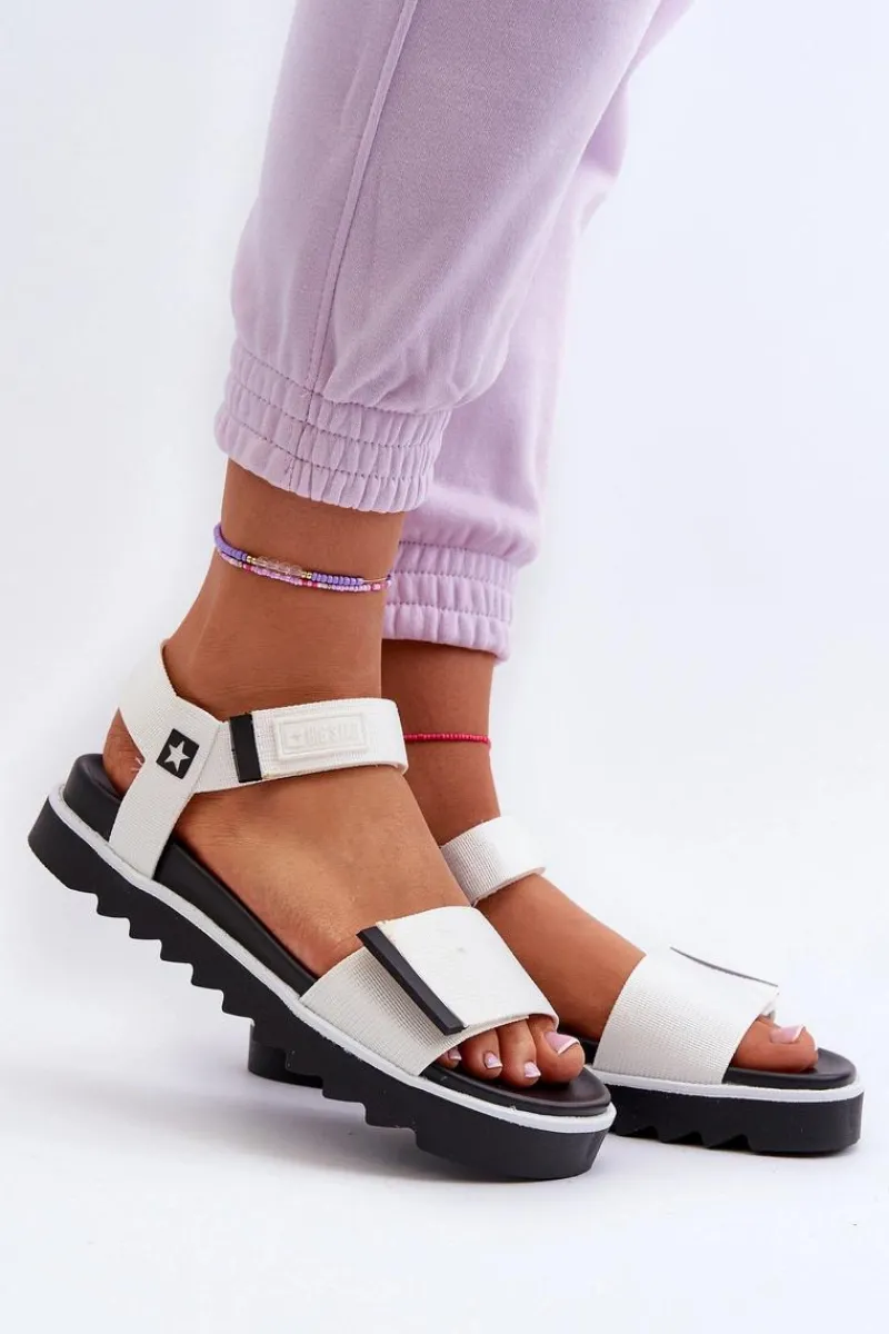 Sale Big Star Shoes Damskie Sandały Na Platformie Big Star NN274777 Białe Biały