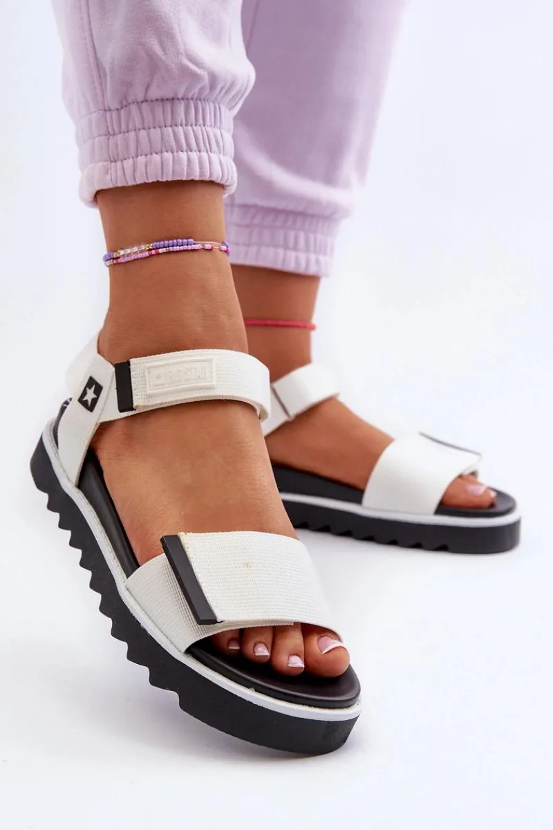 Sale Big Star Shoes Damskie Sandały Na Platformie Big Star NN274777 Białe Biały