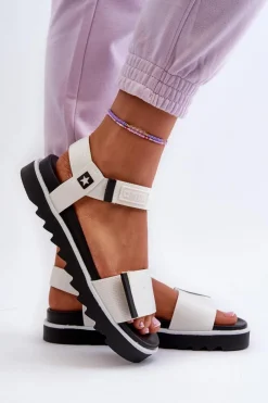 Sale Big Star Shoes Damskie Sandały Na Platformie Big Star NN274777 Białe Biały