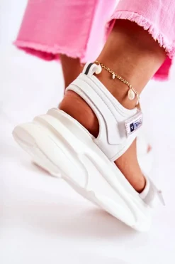 Sandały Płaskie></noscript>Evento Damskie Sandały Na Platformie Białe Terrina