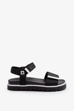 Clearance Damskie Sandały Na Platformie Big Star NN274778 Czarne Damskie Sandały Big Star|Sandały Płaskie