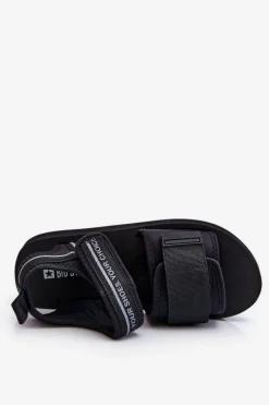 Damskie Sandały Na Rzepy Big Star LL274784 Czarne Damskie Sandały Big Star|Sandały Płaskie