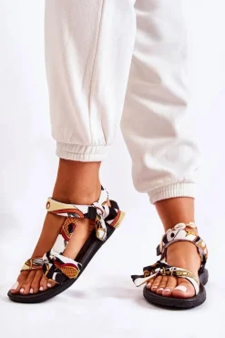 Best Boto Damskie Sandały Na Rzepy Czarne Caprisa