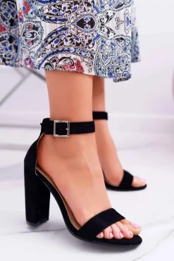 Sandały Na Obcasie>Boto Damskie Sandały Na Słupku Czarne Serenity