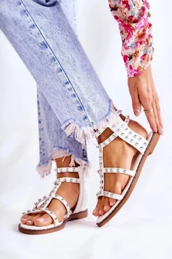 Sandały Płaskie><noscript><img width=