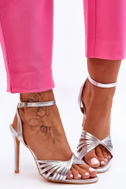 Sandały Na Obcasie>Boto Damskie Sandały Na Szpilce Srebrne My Darling