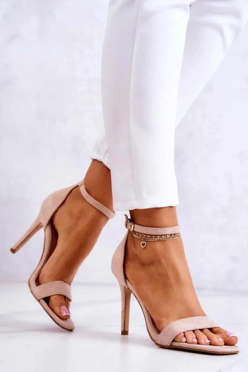 Sandały Na Obcasie>Buty damskie Vinceza Damskie Sandały Na Szpilce Zamszowe Beżowe Massimo