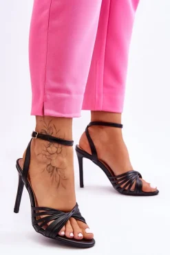 Online Boto Damskie Sandały Na Szpilce Czarne My Darling Czarny