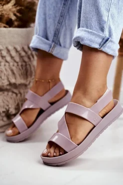 Best Damskie Sandały Pachnące Gumowe Beżowe DD285066 Damskie Sandały Gumowe|Sandały Płaskie