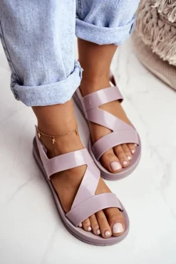 Best Damskie Sandały Pachnące Gumowe Beżowe DD285066 Damskie Sandały Gumowe|Sandały Płaskie