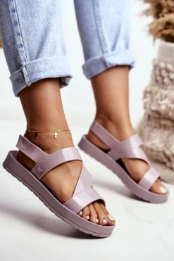 Best Damskie Sandały Pachnące Gumowe Beżowe DD285066 Damskie Sandały Gumowe|Sandały Płaskie