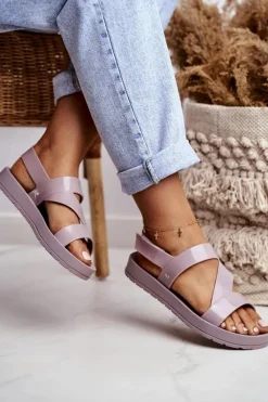 Best Damskie Sandały Pachnące Gumowe Beżowe DD285066 Damskie Sandały Gumowe|Sandały Płaskie