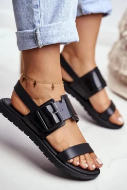 Sandały Gumowe|Sandały Płaskie>ZAXY Damskie Sandały Pachnące Gumowe Czarne DD285051