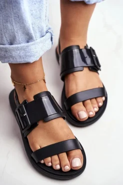 Sandały Gumowe|Sandały Płaskie></noscript>ZAXY Damskie Sandały Pachnące Gumowe Czarne DD285051