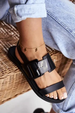 Sandały Gumowe|Sandały Płaskie></noscript>ZAXY Damskie Sandały Pachnące Gumowe Czarne DD285051