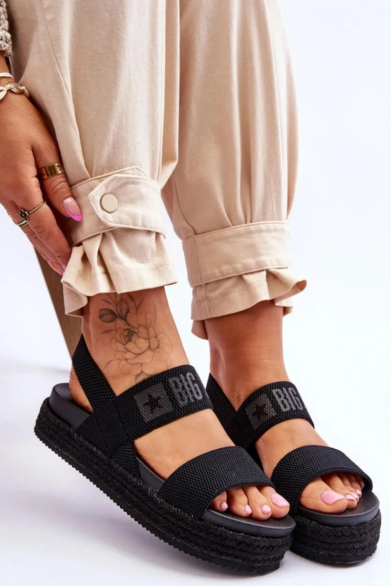 Sandały Big Star|Sandały Płaskie>Big Star Shoes Damskie Sandały Wsuwane Big Star LL274856 Czarne