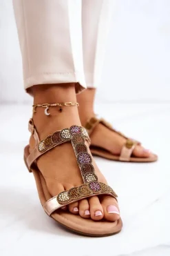 Sandały Płaskie><noscript><img width=