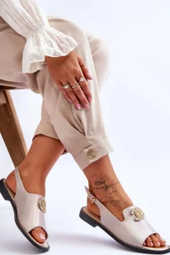 Sandały Płaskie><noscript><img width=