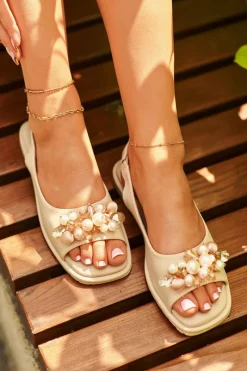 New Damskie buty S.Barski Damskie Sandały Z Ozdobami S.Barski KV27-004 Beżowe Beżowy