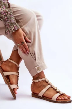 Sandały Płaskie><noscript><img width=