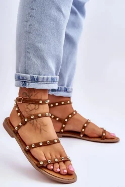 Sandały Płaskie><noscript><img width=