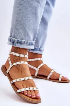 Sandały Płaskie><noscript><img width=