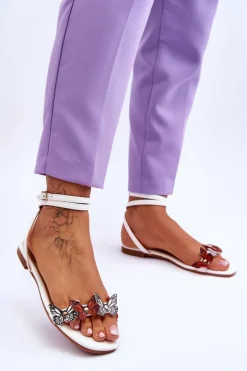 Sandały Płaskie><noscript><img width=