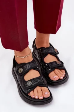 Sandały Płaskie><noscript><img width=