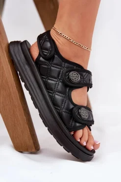 Sandały Płaskie><noscript><img width=