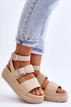 Sandały Płaskie><noscript><img width=