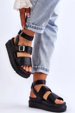 Sandały Płaskie><noscript><img width=