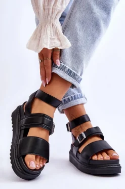 Sandały Płaskie><noscript><img width=