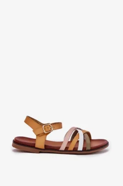 Sale Buty Sergio Leone Damskie Sandały Z Przeplatającymi Się Paskami Sergio Leone SK090H Żółte Żółty