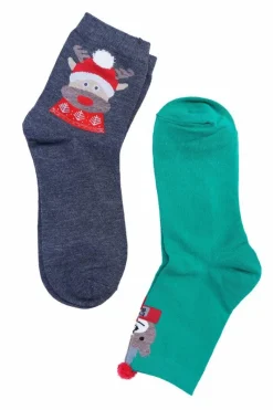 Skarpetki|Skarpetki>Boto Damskie Skarpetki Dwupak Świąteczny Zielony