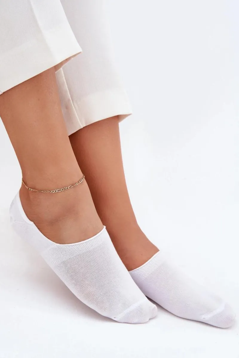 New Damskie Skarpetki Microstopki Bawełniane Gładkie Białe Skarpetki|Skarpetki