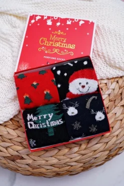 Skarpetki|Skarpetki>COSAS Damskie Skarpetki Pachnące Zestaw 4 Pary Świąteczne A1