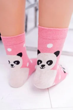 Online Damskie Skarpetki Różowe Z Pandą Skarpetki|Skarpetki