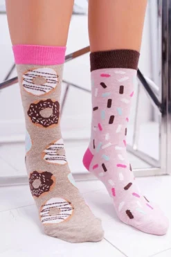 Hot Damskie Skarpetki SOXO Good Stuff "nie do pary" Donuts Skarpetki|Skarpetki