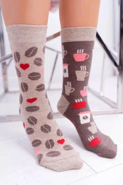 Skarpetki|Skarpetki>Boto Damskie Skarpetki SOXO Good Stuff "nie do pary" kawa